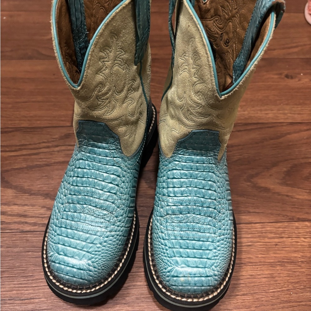 Blue and cream fatbaby boots